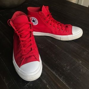 Converse men’s Chuck Taylor II red high tops
